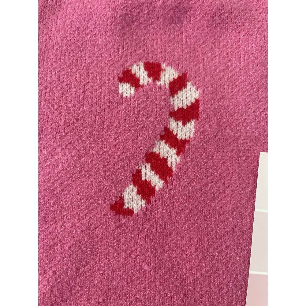 Pink Candy Cane Christmas Sweater Womens XL Crew Neck Holiday Knit Pullover - Picture 8 of 9